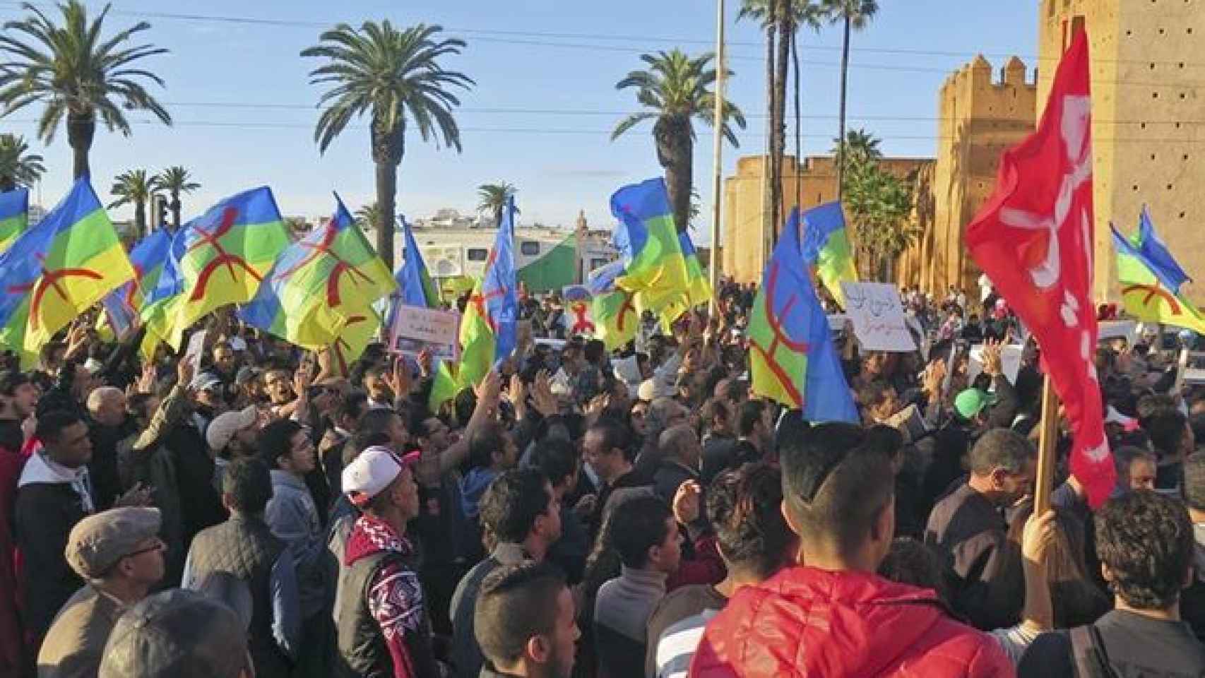 Protestas en las calles de Rabat