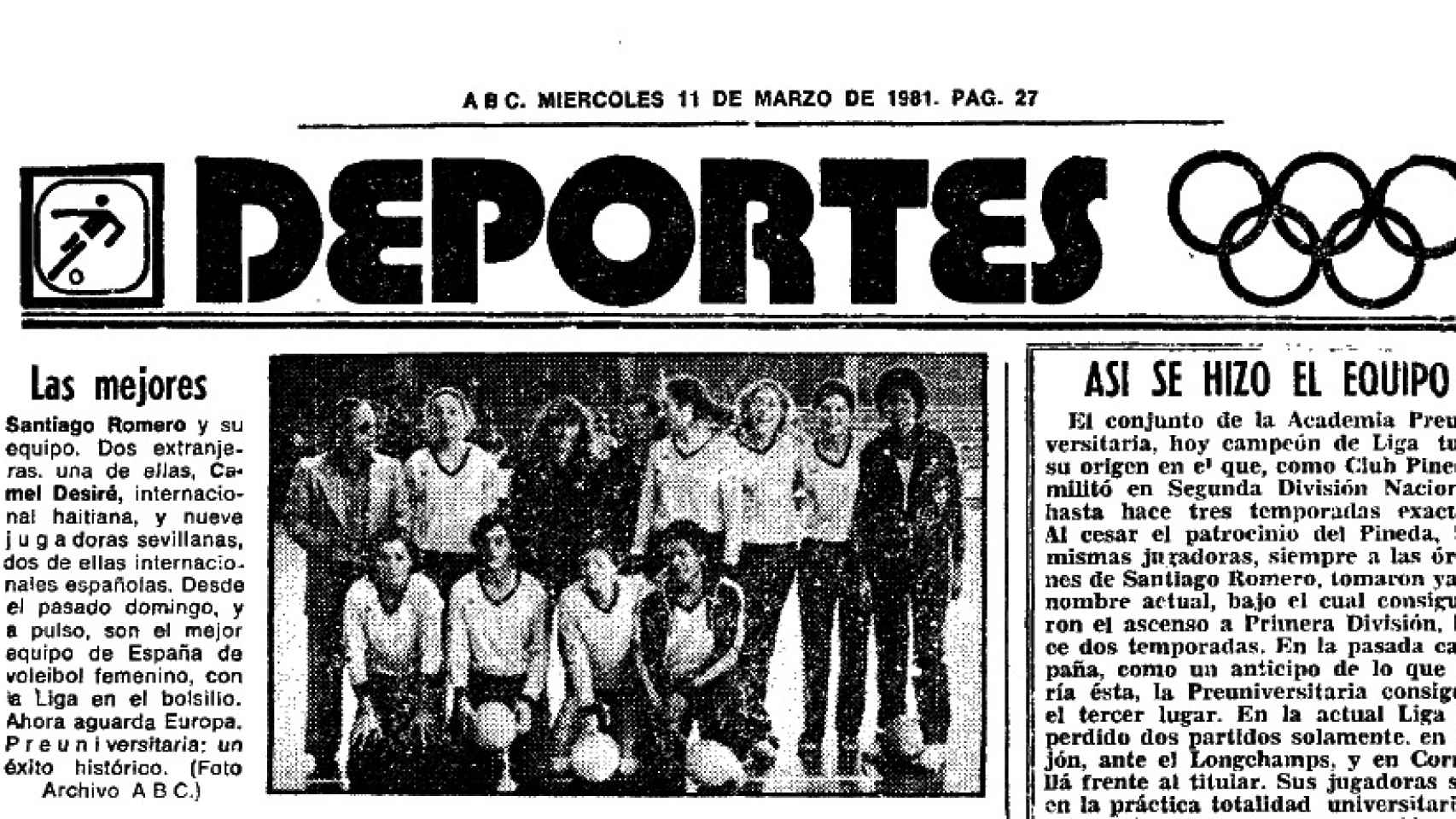 Página de ABC Sevilla de marzo del 81.