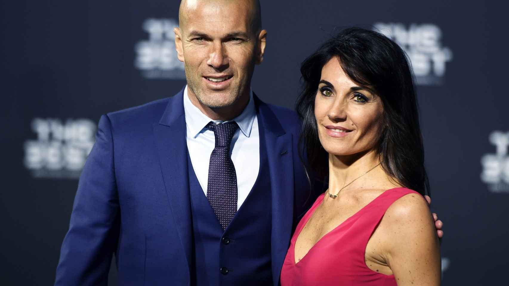 Zinedine Zidane, con su mujer, en los últimos premios The Best.