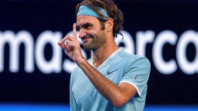 Federer, durante un partido de la Copa Hopman.