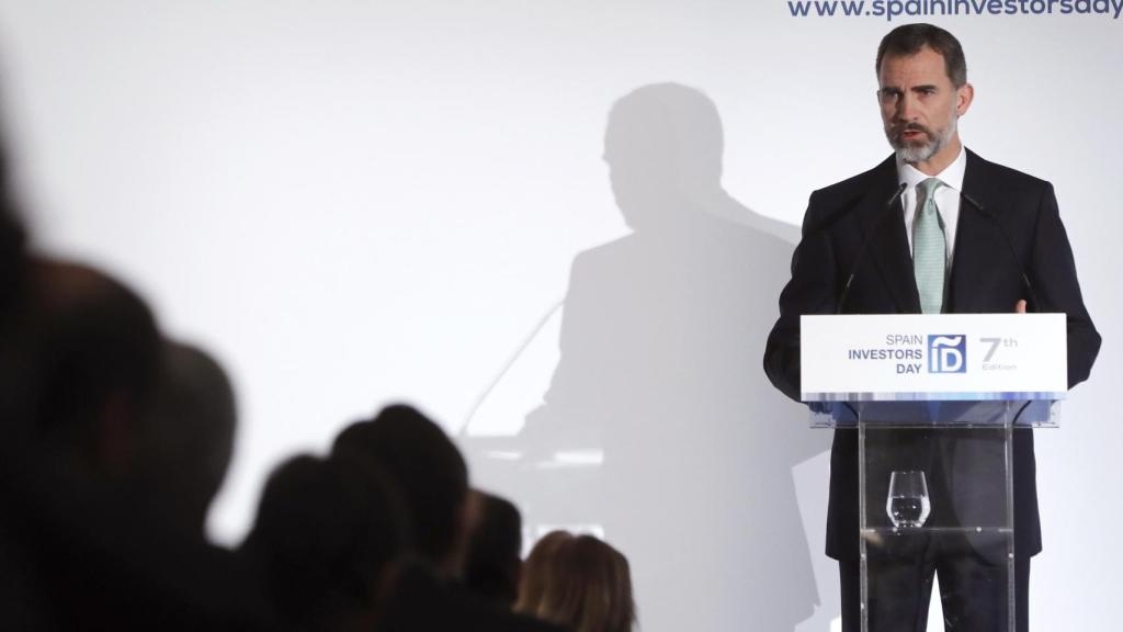 El rey Felipe VI durante su intervención en la inauguración de la VII edición del Spain Investors Day.