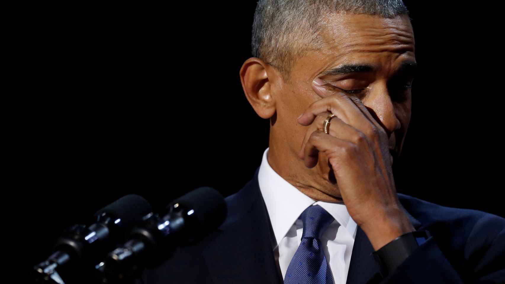 Obama, durante su discurso de despedida en Chicago.