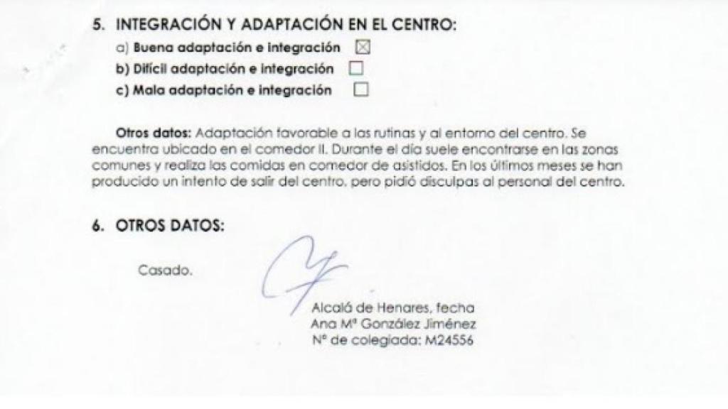 Informe facilitado por la familia Garzas.