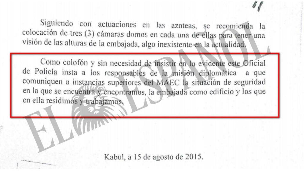 El jefe de Seguridad pidió que las quejas se elevaran a Exteriores.