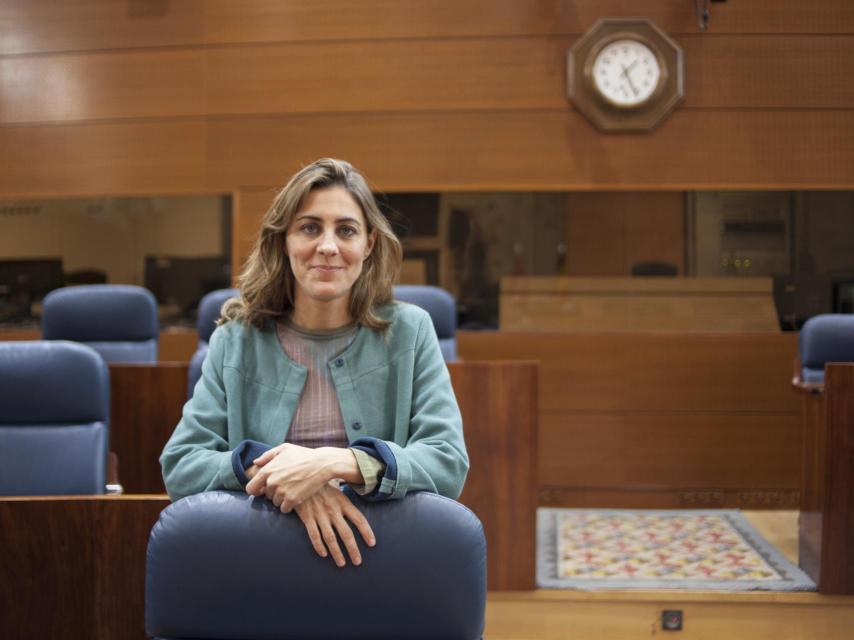 Ruiz-Huerta, tras su primer pleno como portavoz de Podemos en la Asamblea.