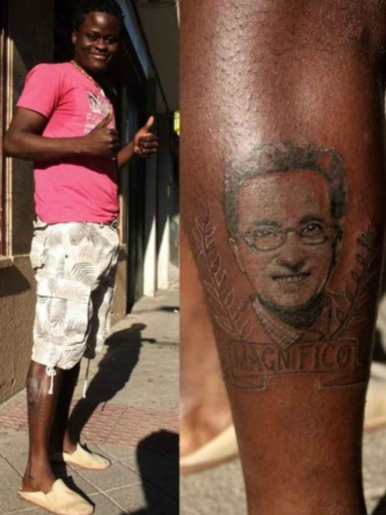 Hace unos años, un hombre se tatuó la cara de Jordi Hurtado en la pierna.