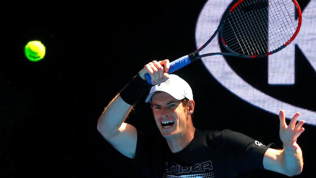 Andy Murray en pleno entrenamiento en Australia.