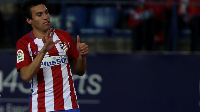 Gaitán celebra su gol contra el Betis.