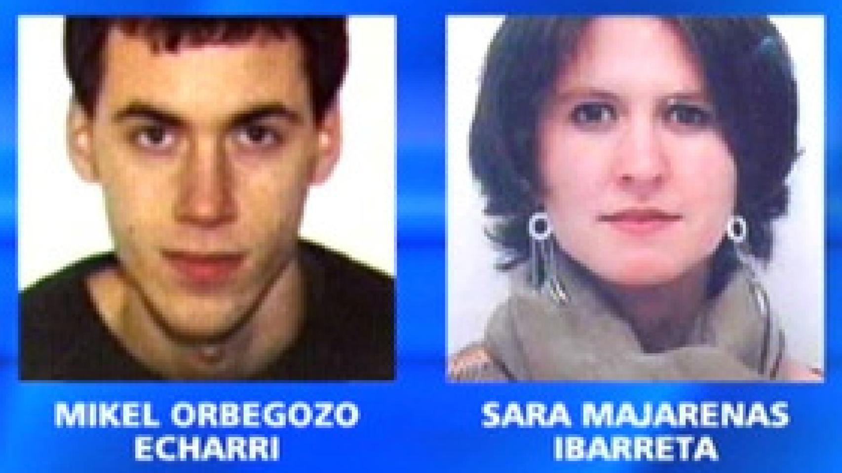 Sara Majarenas, junto con otro etarra detenido en Valencia en la misma operación.