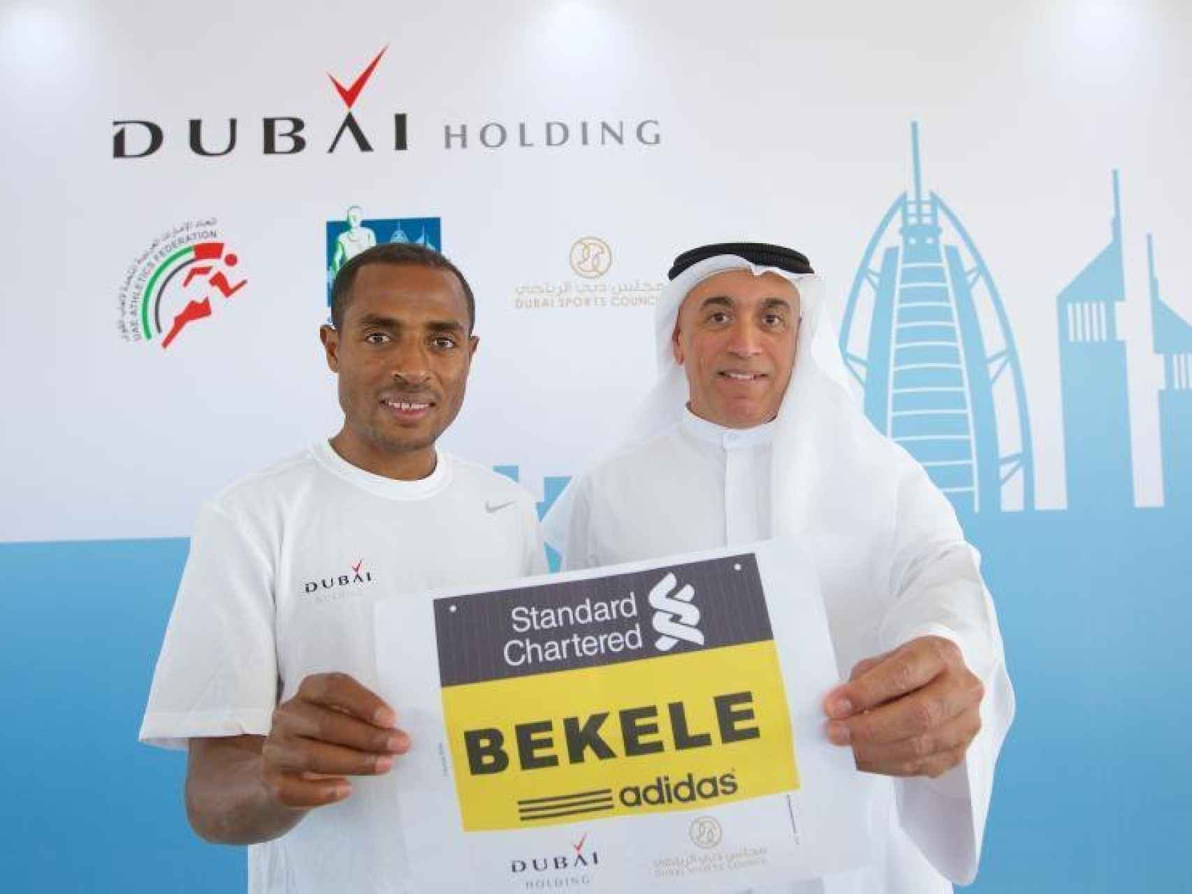 Kenenisa Bekele, durante la presentación del Maratón de Dubai.