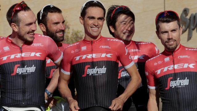 Alberto Contador durante la presentación del Trek-Segafredo.