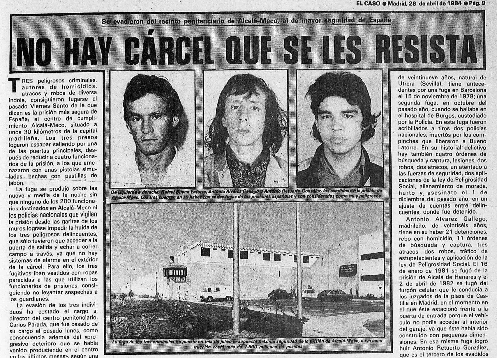 Así informó 'El Caso' de la fuga desde la cárcel de máxima seguridad de Alcalá-Meco.