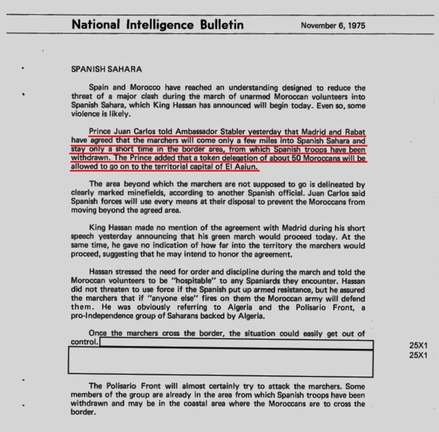 Extracto del documento de la CIA.
