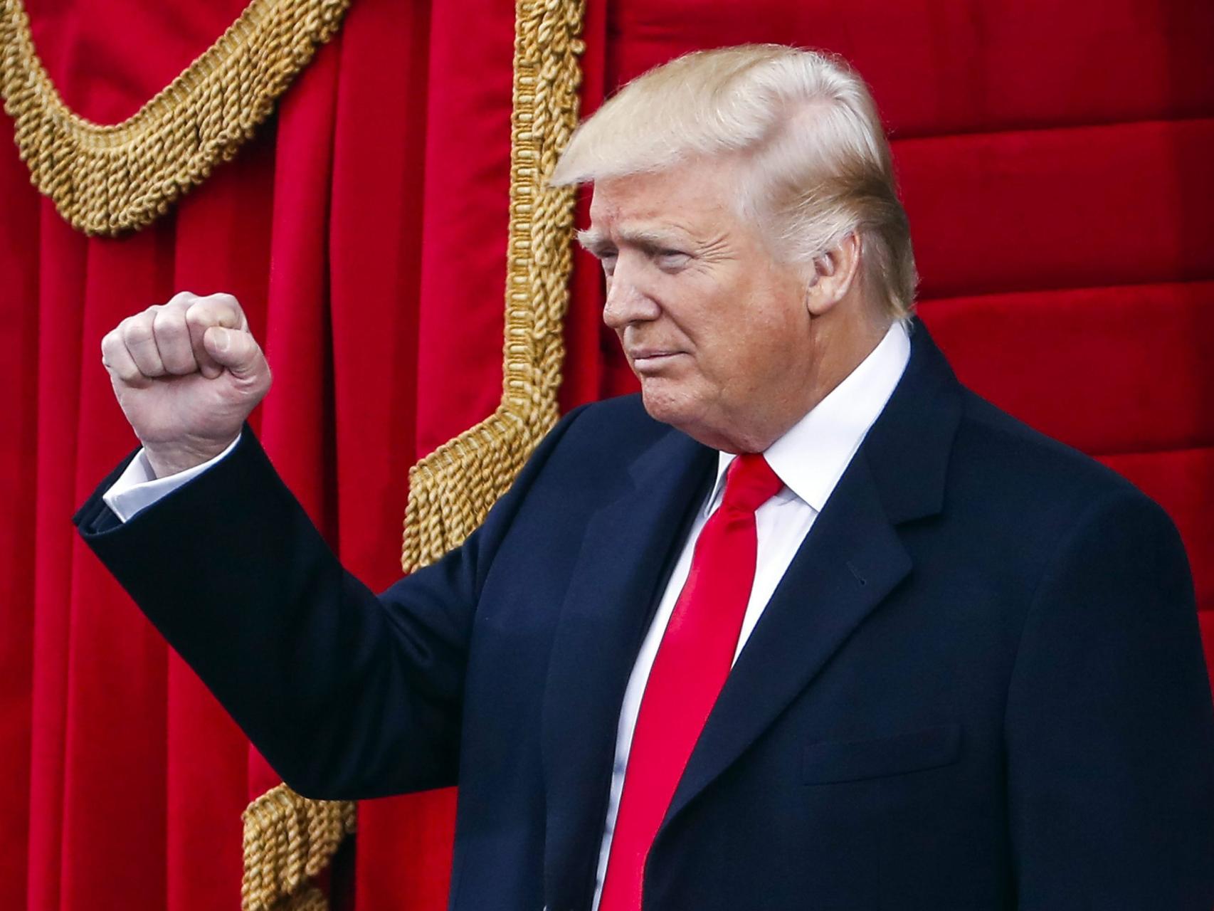 El presidente Donald Trump durante su investidura.