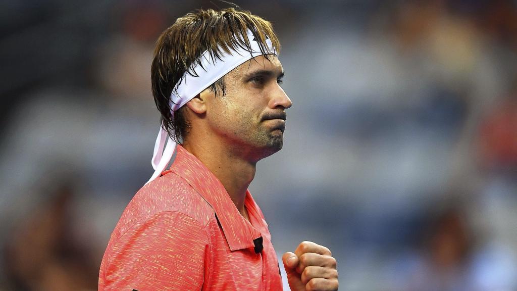 Ferrer celebra su victoria frente a Lukas Coch.