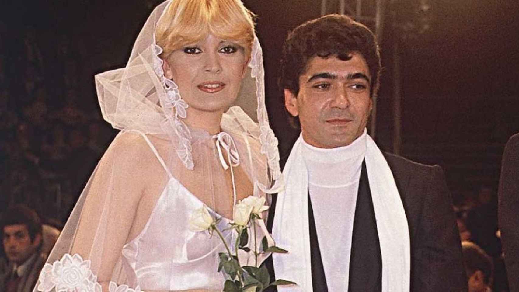 Imagen de la boda entre Bárbara Rey y Ángel Cristo.