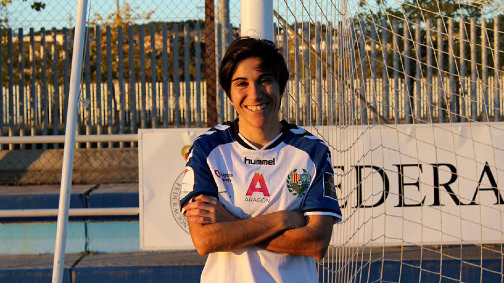 Sara Monforte, jugadora del Zaragoza Femenino. Foto: Twitter: (@ZaragozaCFF)