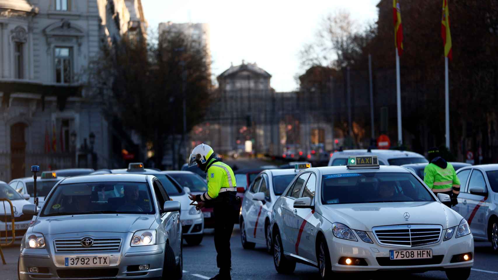 Un control de tráfico de la Policía local de Madrid.