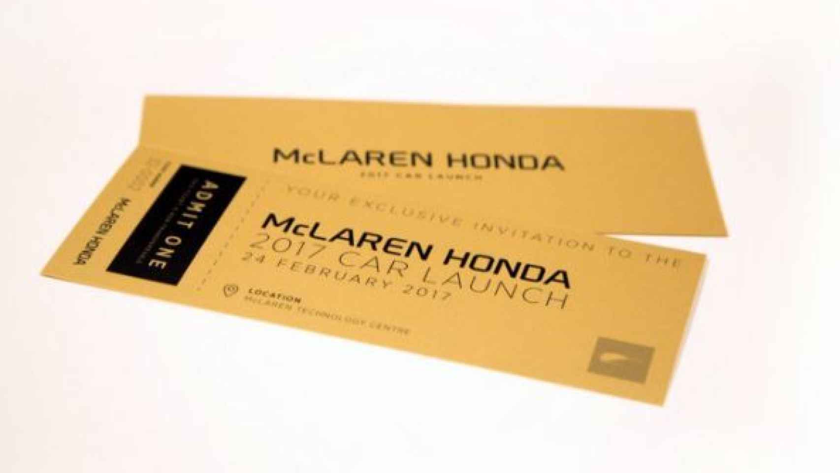 Entradas doradas de McLaren Honda.