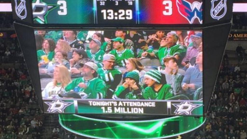 Captura de pantalla de la asistencia al estadio de los Dallas Stars.