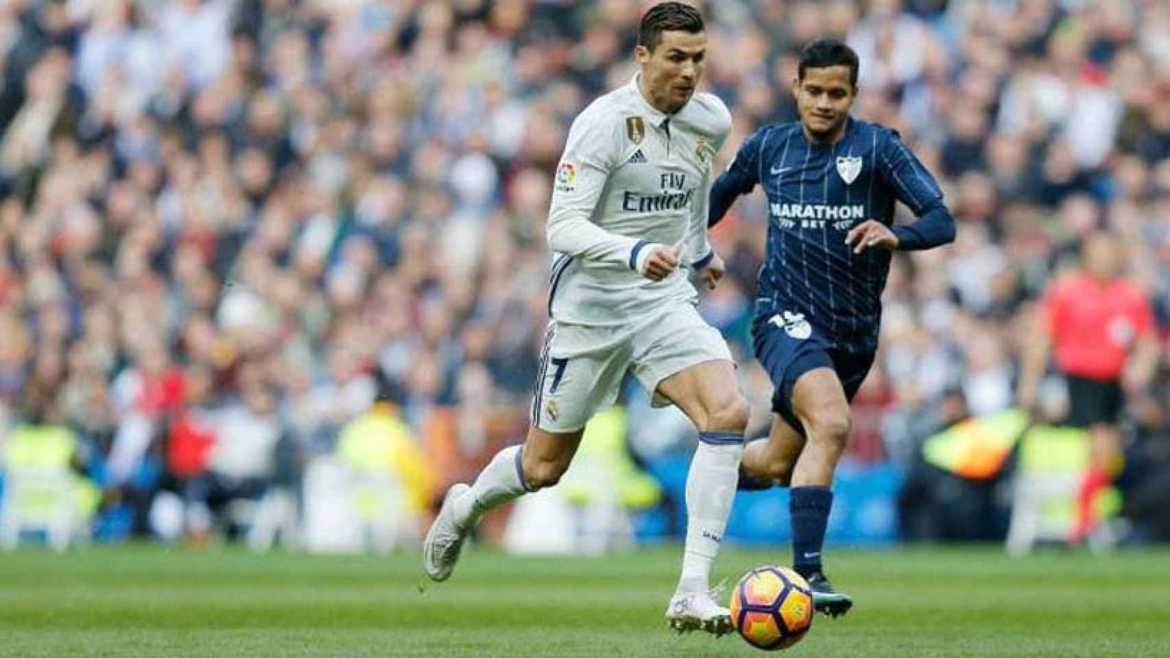 Cristiano Ronaldo en el partido ante el Málaga