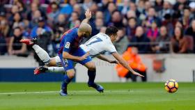 El penalti no pitado de Mascherano a Lucas. Foto: realmadrid.com