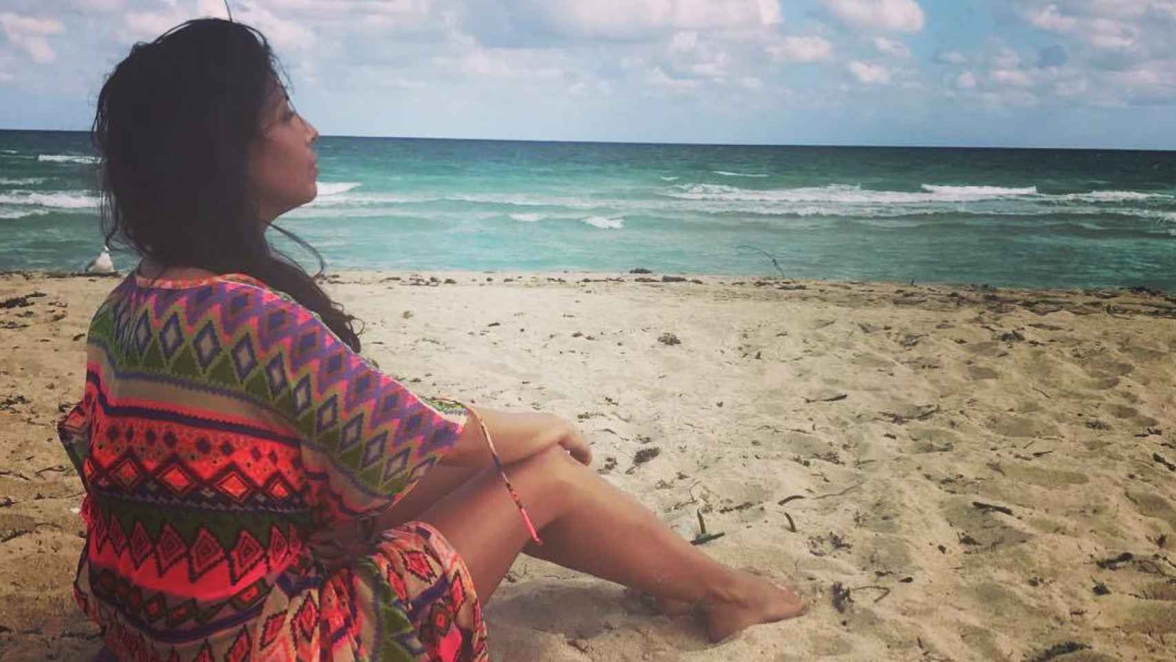 Sara Verdasco en una playa en Miami.