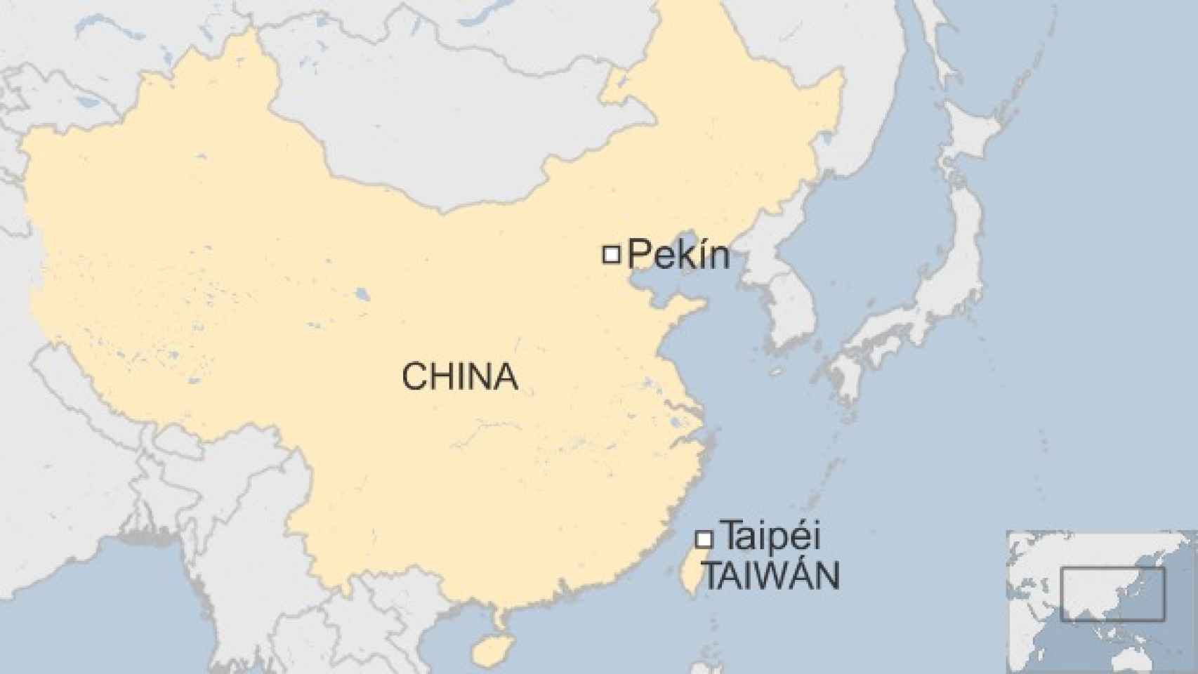 Mapa China-Taiwan