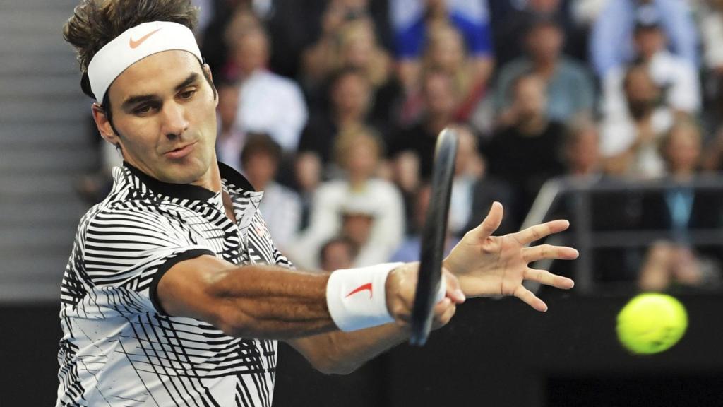 Roger Federer durante su partido ante Mischa Zverev.