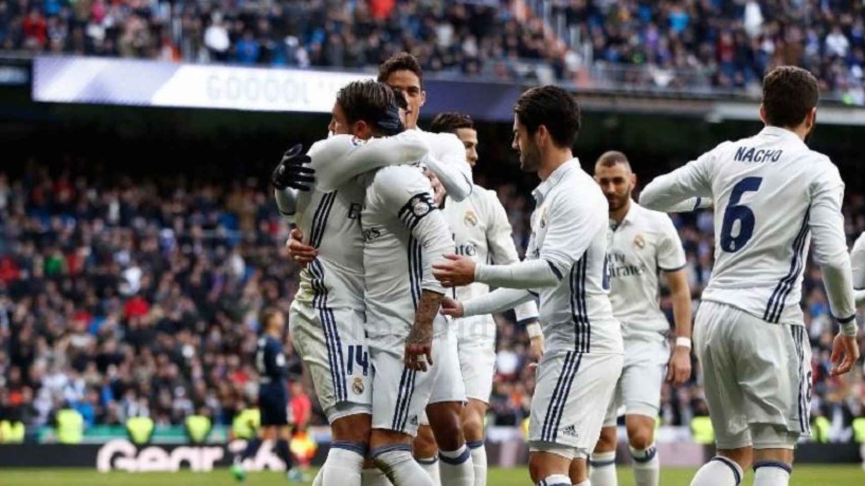 El Real Madrid celebrando un gol