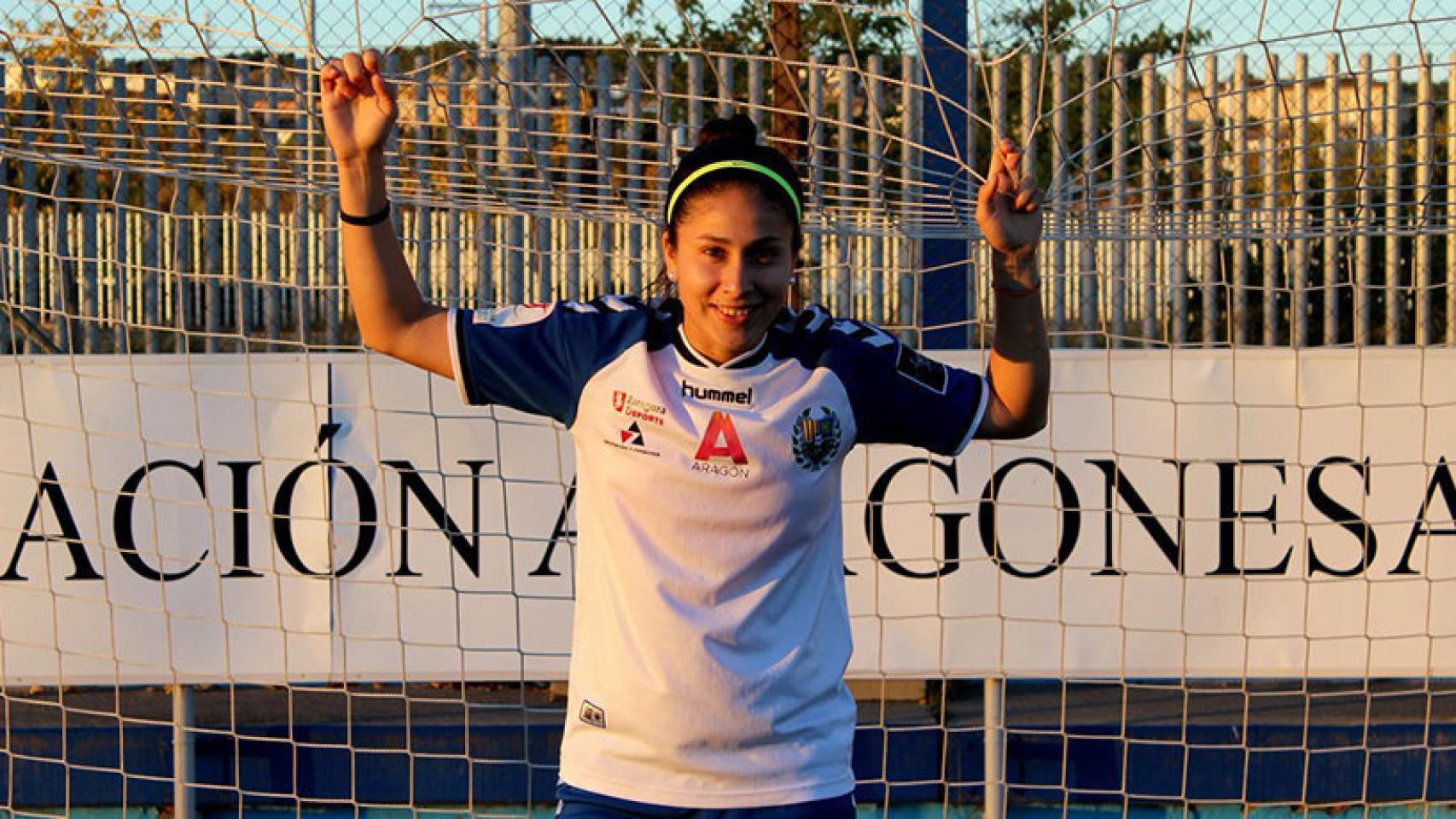 Gloria Villamayor, jugadora del Zaragoza Femenino. Foto: Twitter (@ZaragozaCFF)