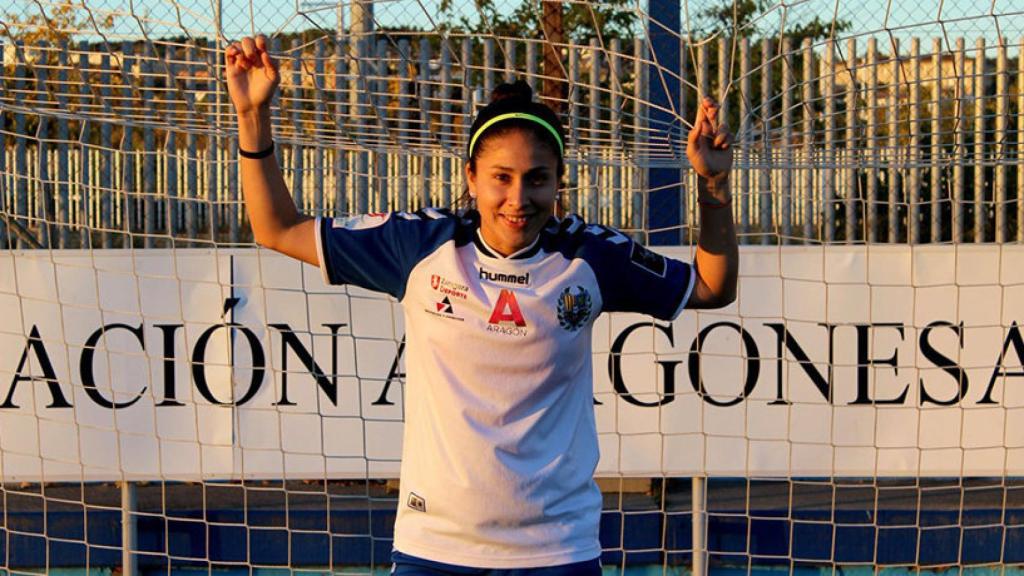Gloria Villamayor, jugadora del Zaragoza Femenino. Foto: Twitter (@ZaragozaCFF)