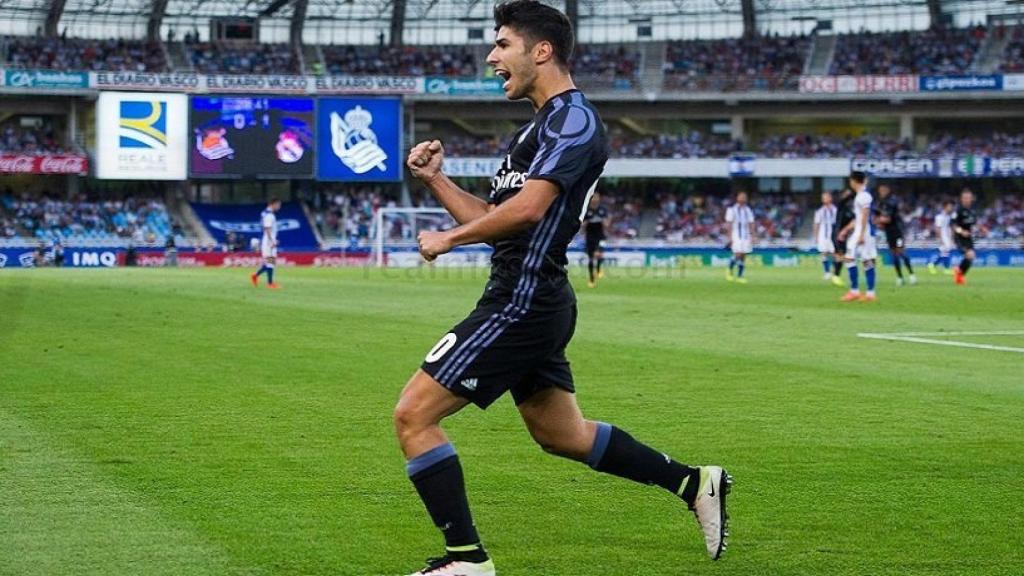 Marco Asensio con el Real Madrid