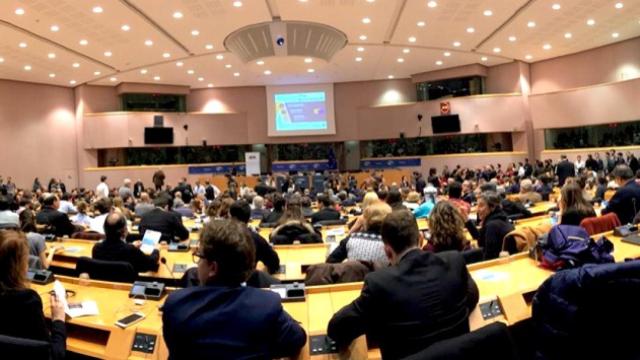 Sala de la Eurocámara donde se ha tenido lugar la conferencia.