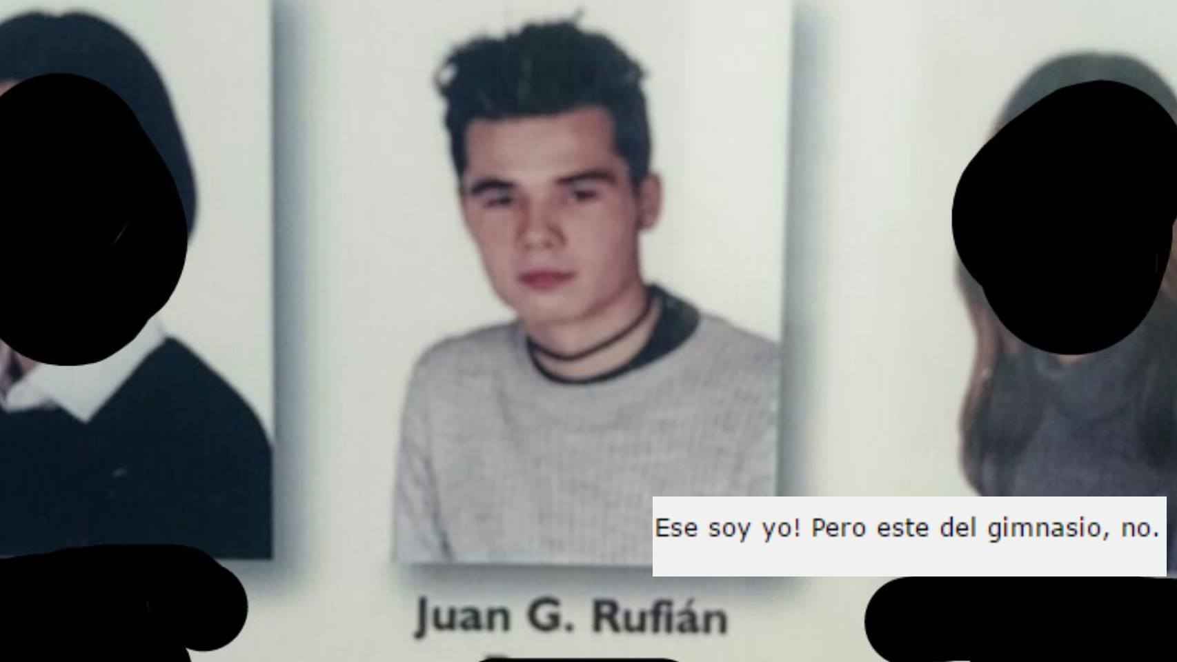 Rufián reconoció una foto escolar desenterrada por un forero, pero negó haber sido pillado en el gimnasio.