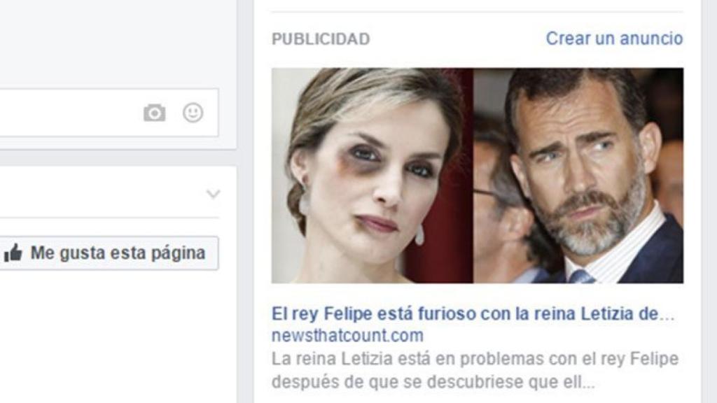 Imagen completa del reclamo publicitario que usa a la reina Letizia.