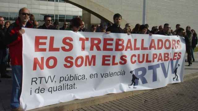 Concentración de los trabajadores de Radiotelevisión Valenciana