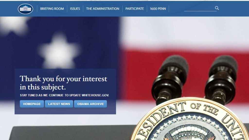 La web en español de la Casa Blanca sigue desactivada, pero con mensaje nuevo.