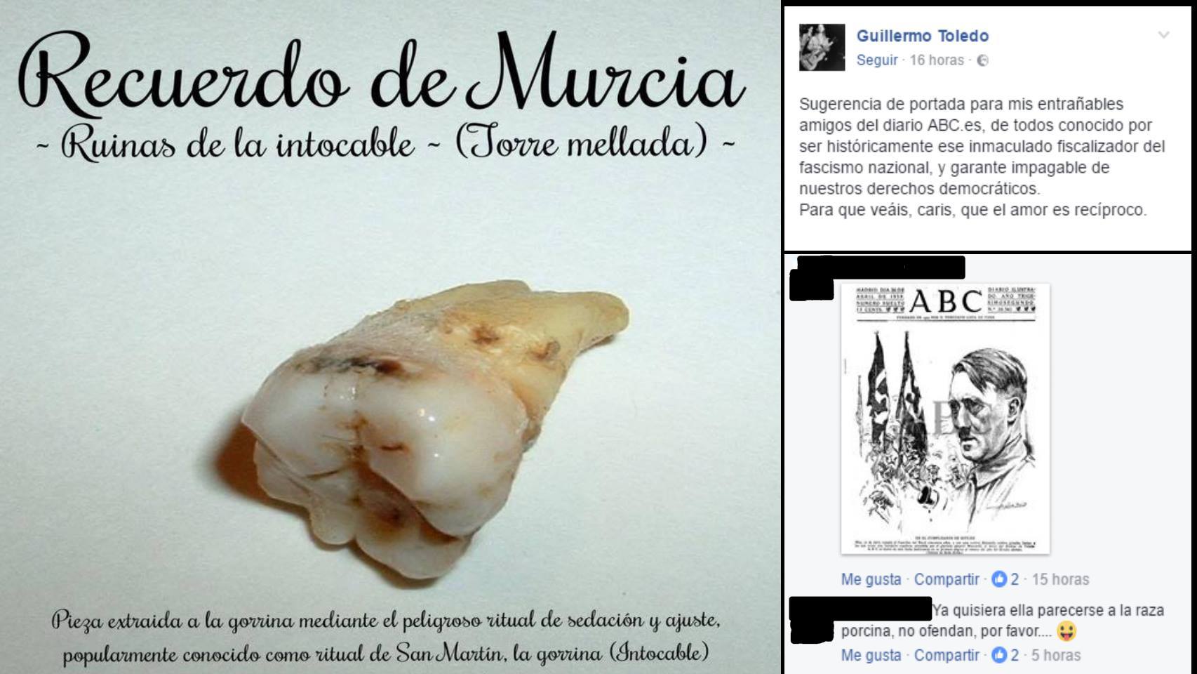 El montaje en la página de Facebook de Willy Toledo.