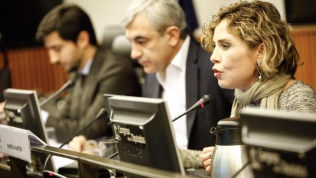 Marta Martín, Luis Garicano y Toni Roldán presentando el plan PREFE de C's contra el fracaso escolar