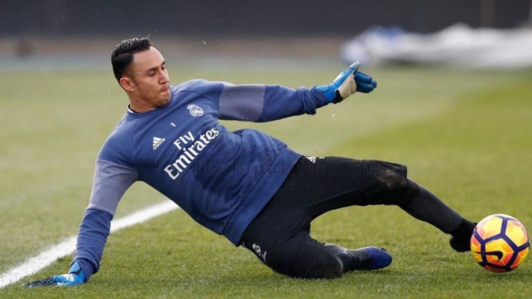 Keylor Navas en un entrenamiento