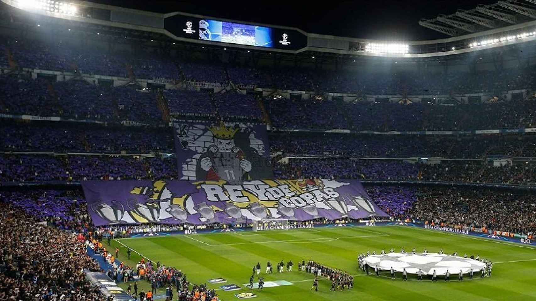 El Santiago Bernabéu en un partido de Liga de Campeones