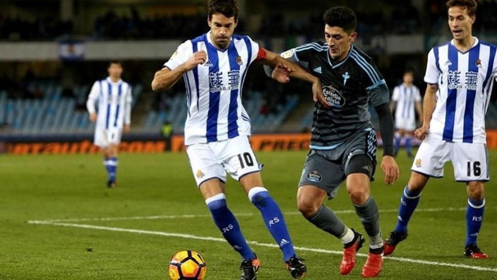 Xabi Prieto en el partido ante el Celta. Foto: realsociedad.com