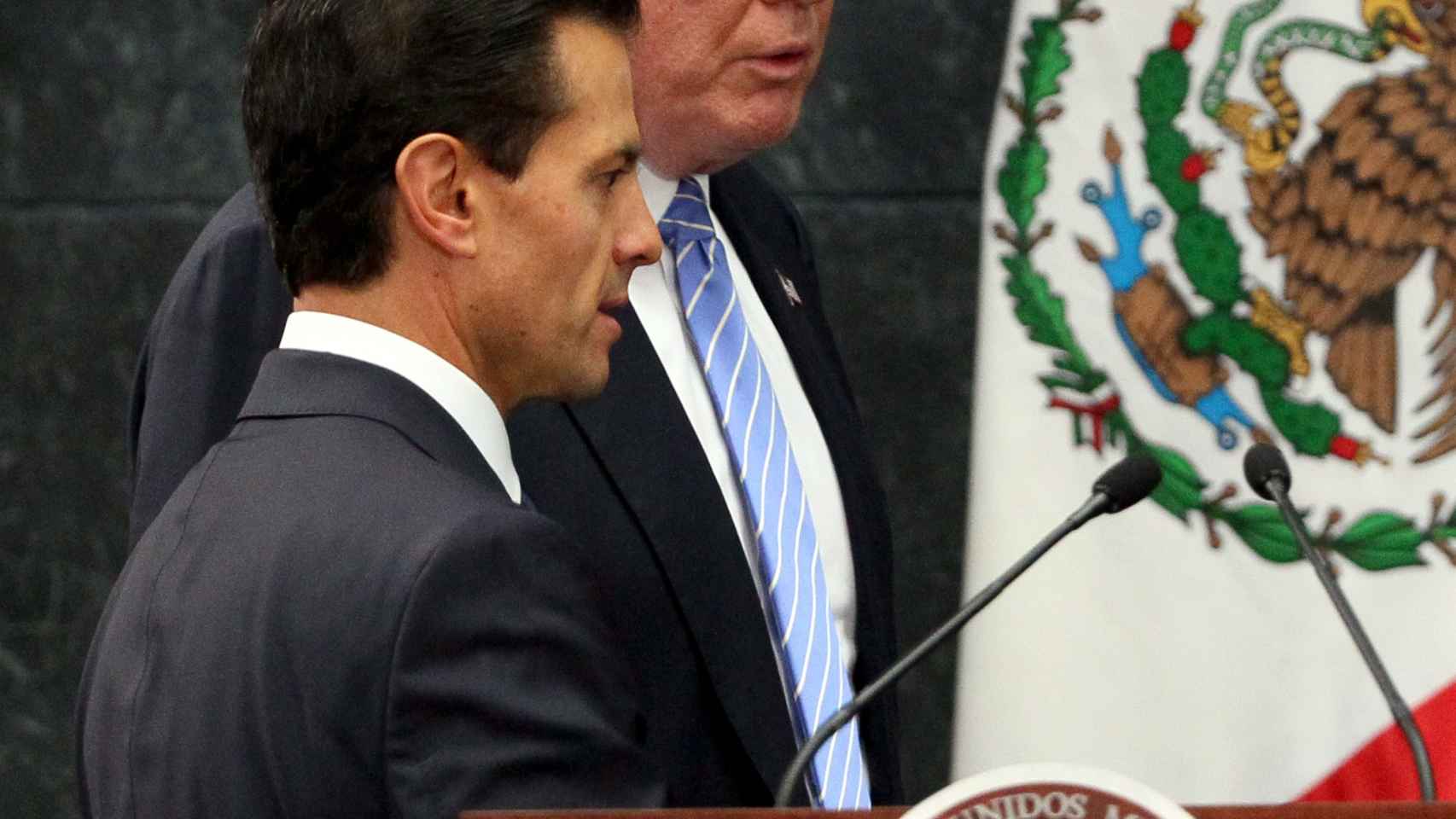 El presidente de Estados Unidos, Donald Trump, y su homólogo mexicano, Enrique Peña Nieto.