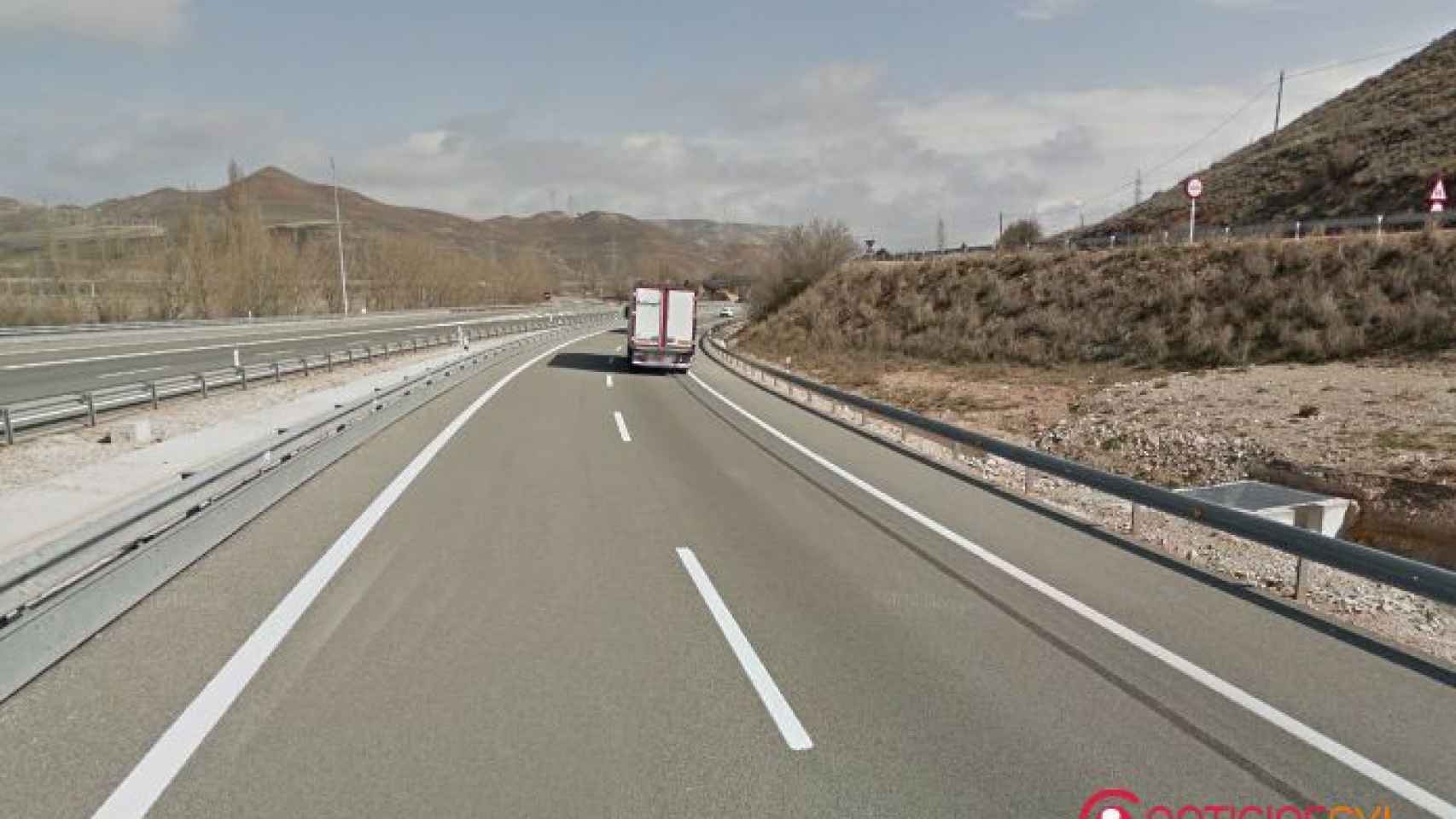 La A-2 a su paso por Medinaceli, en Soria