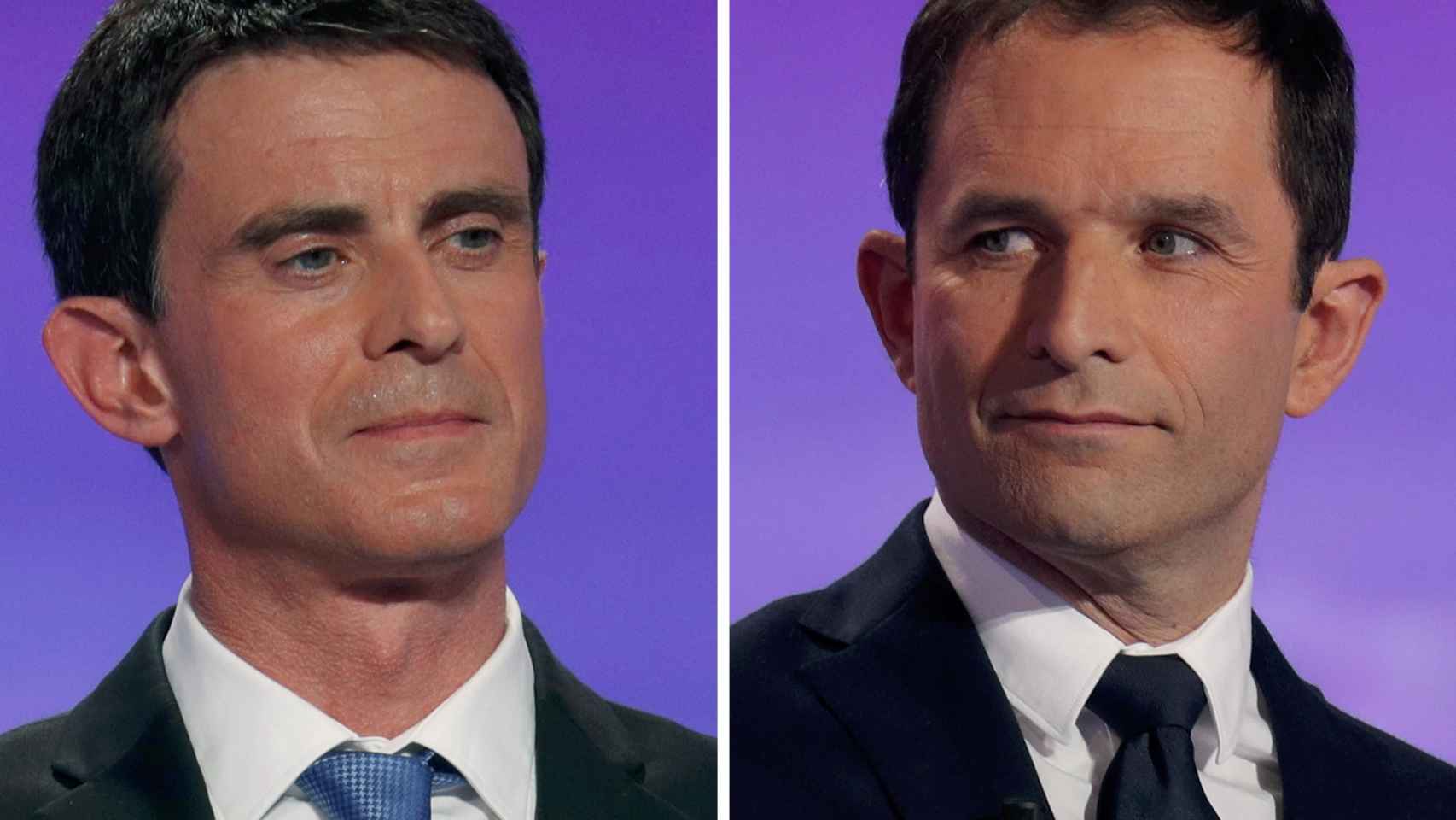 Manuel Valls (izquierda) y Benoît Hamon se juegan este domingo el liderazgo del Partido Socialista.