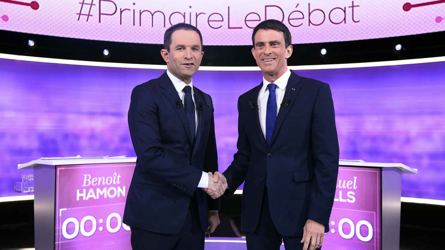 Hamon y Valls, en uno de los debates de esta campaña.