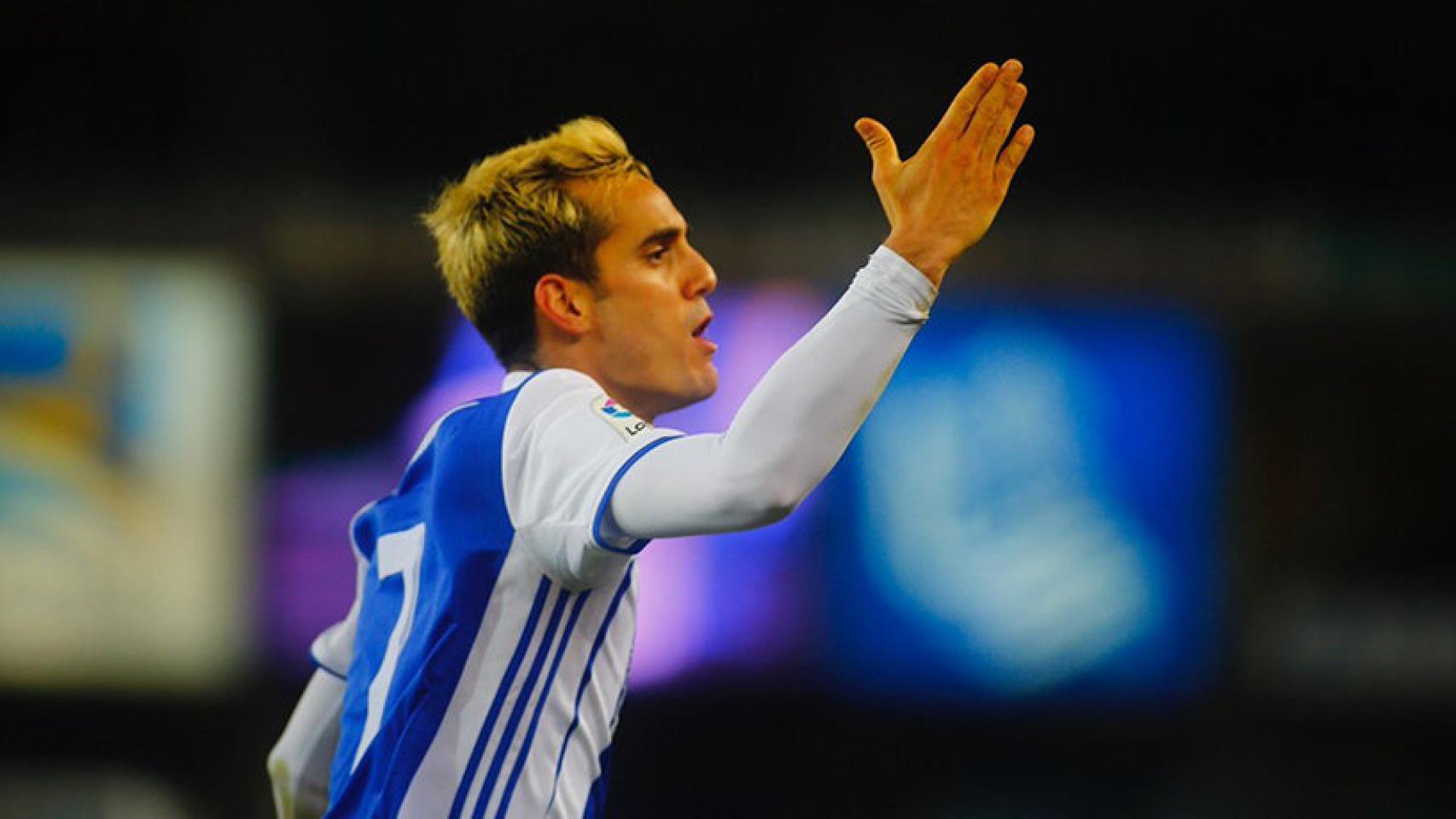 Juanmi, en un partido con la Real Sociedad. Foto: Twitter (@RealSociedad)