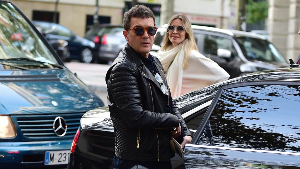 Antonio Banderas y Nicole Kimpel durante una de sus visitas a Madrid.