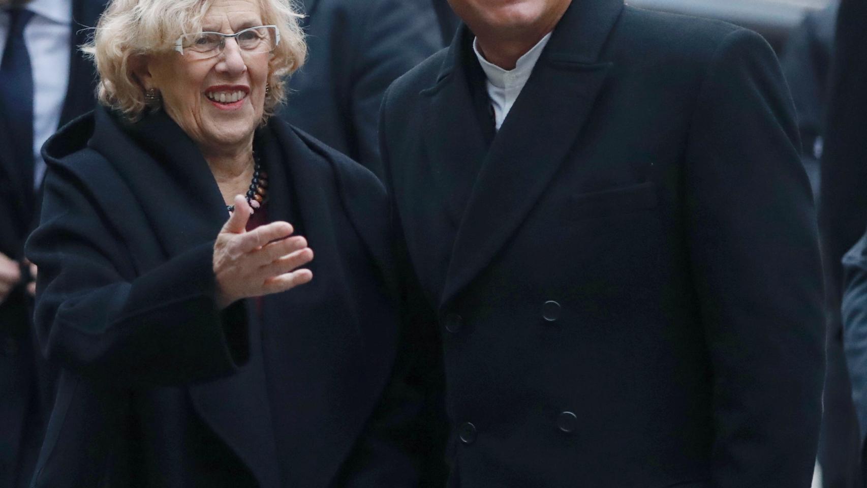 Manuela Carmena recibe al presidente de Ecuador, Rafael Correa.